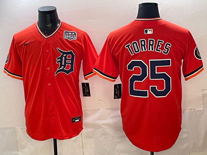 Men Detroit Tigers #25 Torres orange Nike MLB Jersey 0402001